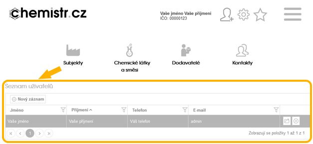 Seznam uživatelů